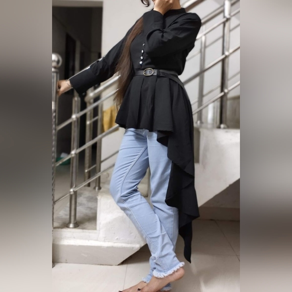 Black designer top - Picture 3 of 16